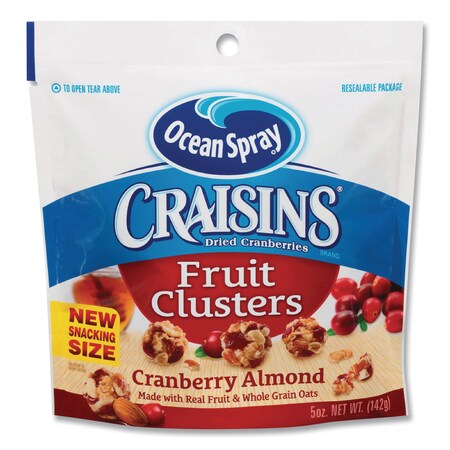 Ocean Spray Craisins Fruit Clusters, Cranberry Almond, 5 oz Resealable Bag, 12PK OCE22963
